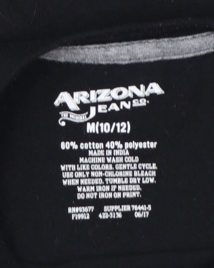 Arizona Jean Co Teens Black Retro Racing Graphic T-Shirt Size 10
