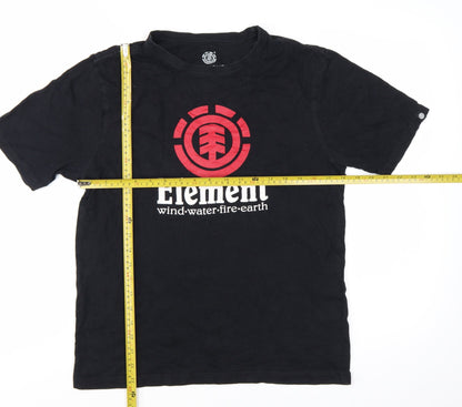 Element Boys Black XL (16 Years) Regular Fit Logo Graphic T-Shirt