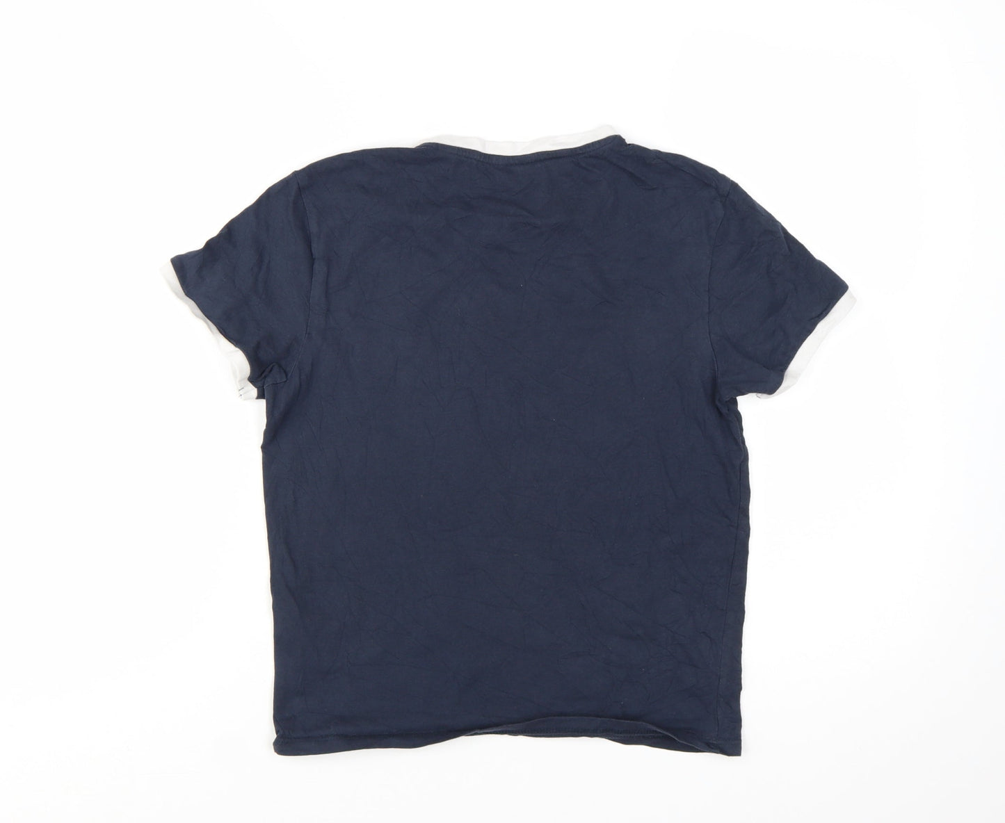 Jack Wills Women’s Blue Ringer T-Shirt UK 10 Cotton Crew Neck