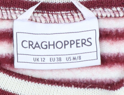 Craghoppers Womens Red Striped Crew Neck Long Sleeve Jumper Size 12