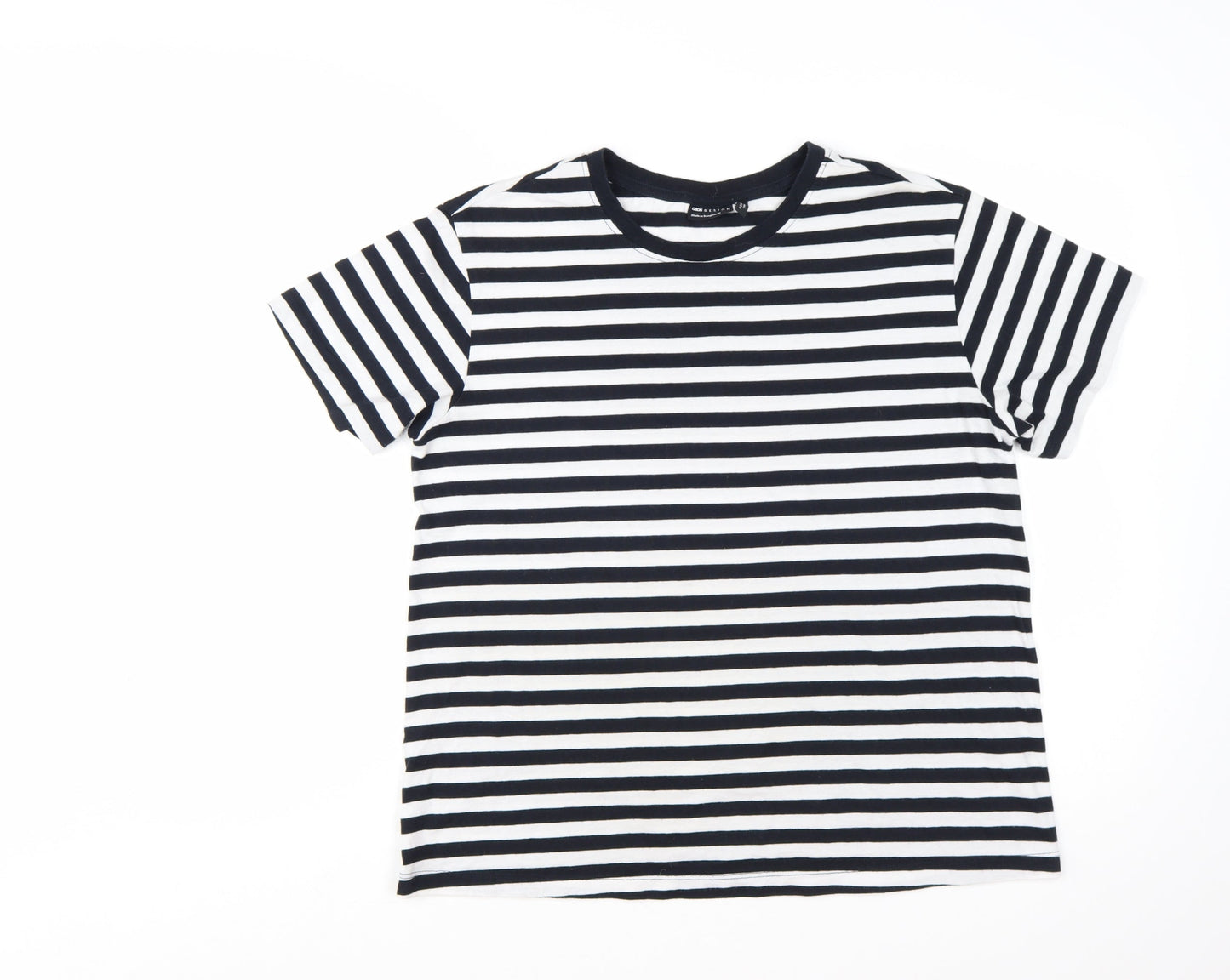 ASOS DESIGN Women's Black & White Striped T-Shirt Size 12 Maternity