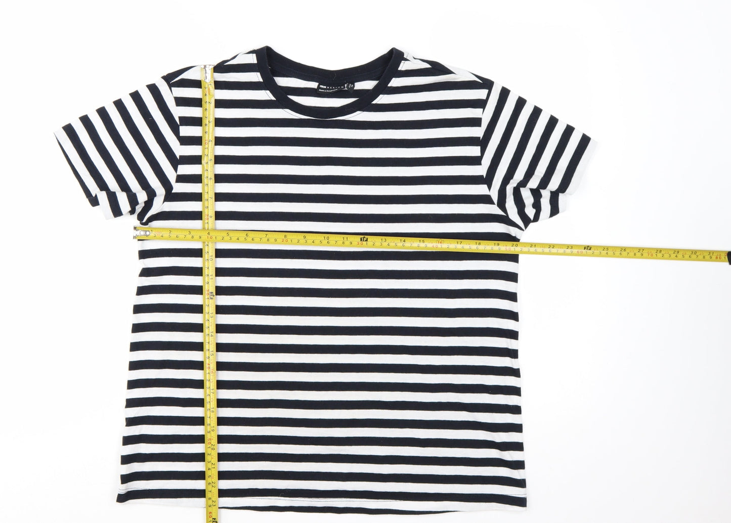 ASOS DESIGN Women's Black & White Striped T-Shirt Size 12 Maternity