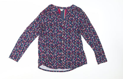 Monsoon Womens Multicoloured Geometric Long Sleeve Blouse UK 16