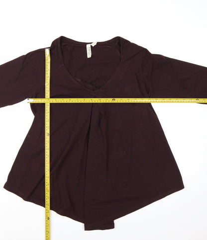 People Tree Women’s Brown Organic Cotton Long Sleeve Tunic Blouse Size 12