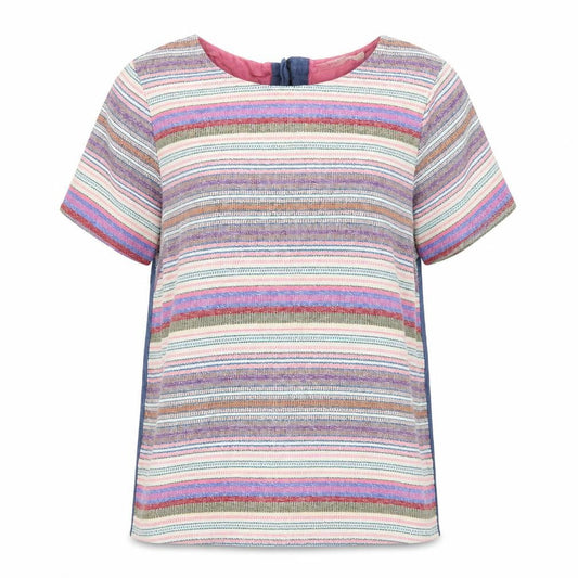 White Stuff Womens Multicoloured Striped Cotton Tunic Blouse Size 12