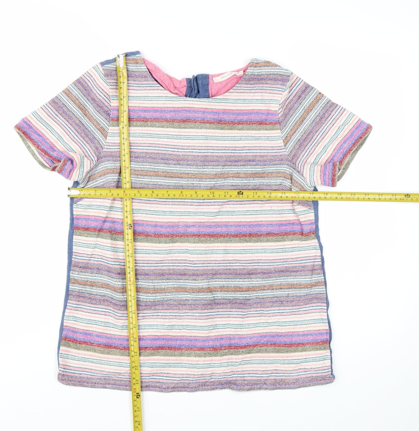 White Stuff Womens Multicoloured Striped Cotton Tunic Blouse Size 12