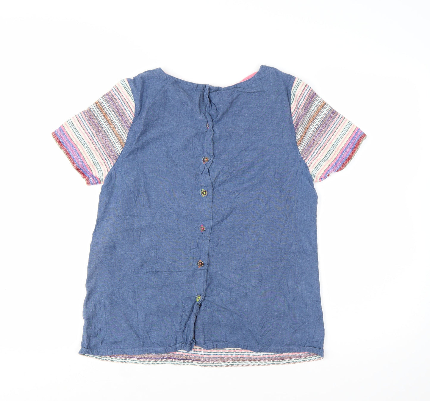 White Stuff Womens Multicoloured Striped Cotton Tunic Blouse Size 12
