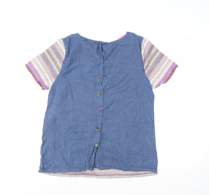 White Stuff Womens Multicoloured Striped Cotton Tunic Blouse Size 12