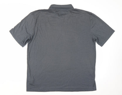 Slazenger Men’s Grey Check Polo Shirt 2XL Breathable Sports Top
