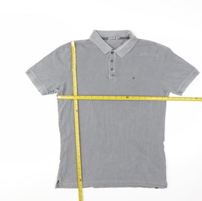 Calvin Klein Jeans Men's Grey Slim Fit Polo Shirt Size M