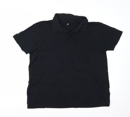 Donnay Men's Black Cotton Short Sleeve Polo Shirt XL