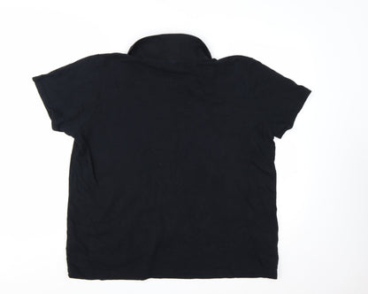 Donnay Men's Black Cotton Short Sleeve Polo Shirt XL