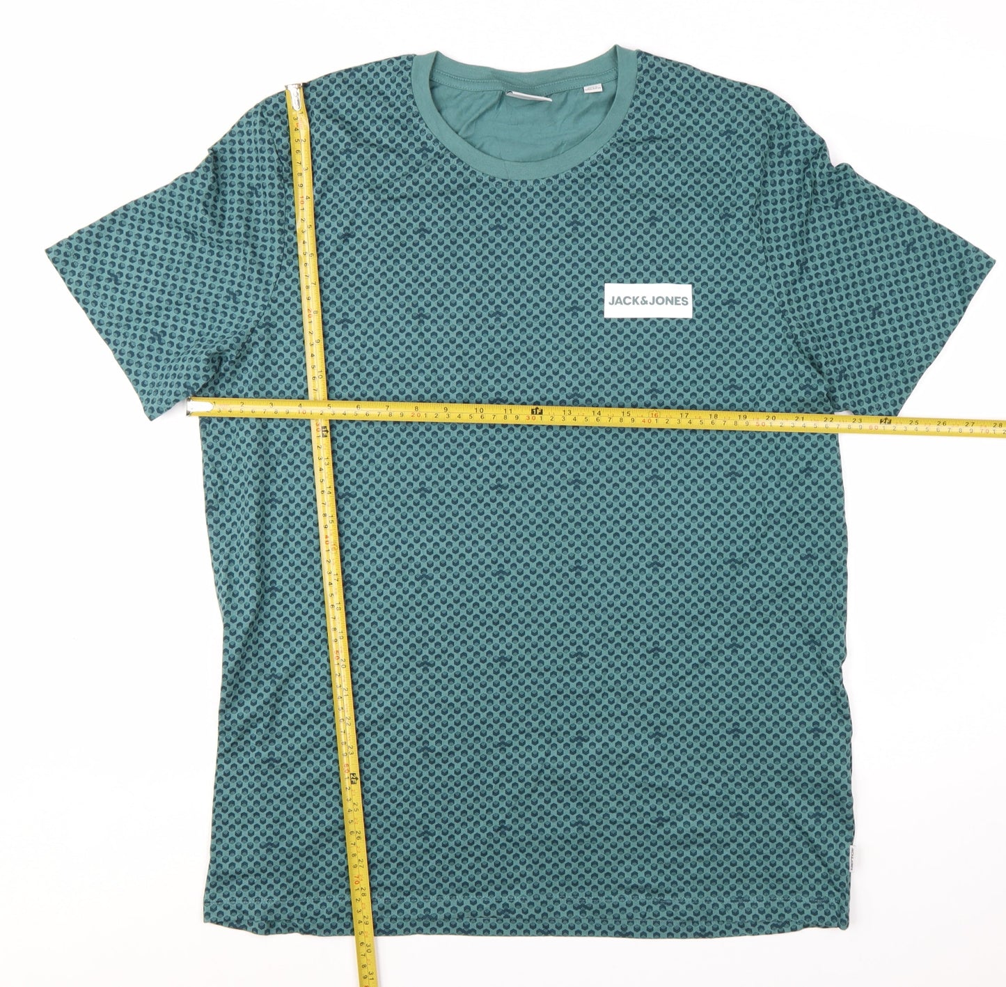 Jack & Jones Men's Green 2XL Graphic Print Crew Neck T-Shirt