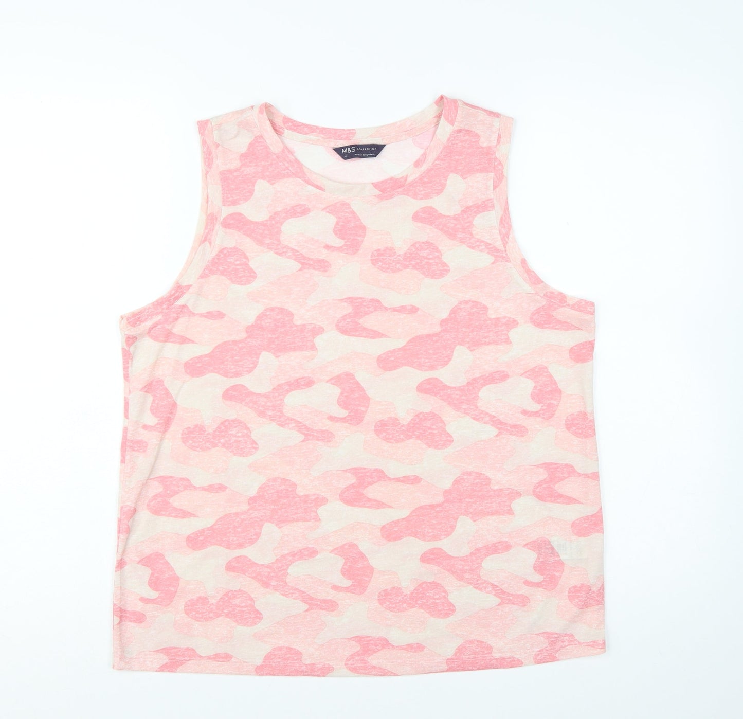 Marks and Spencer Women’s Orange Camouflage Sleeveless Tank Top Size 12