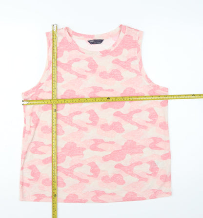 Marks and Spencer Women’s Orange Camouflage Sleeveless Tank Top Size 12