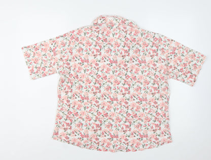 Isle Women's Multicoloured Floral Cotton Collared Button-Up Shirt XL