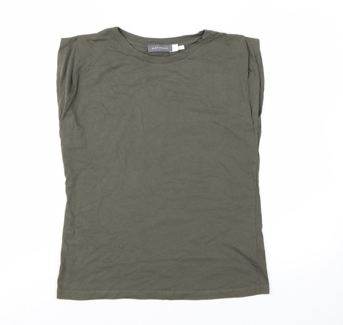 Mint Velvet Women's Green Sleeveless Cotton T-Shirt Size S