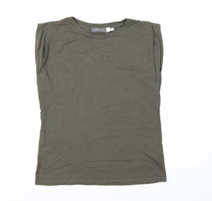 Mint Velvet Women's Green Sleeveless Cotton T-Shirt Size S