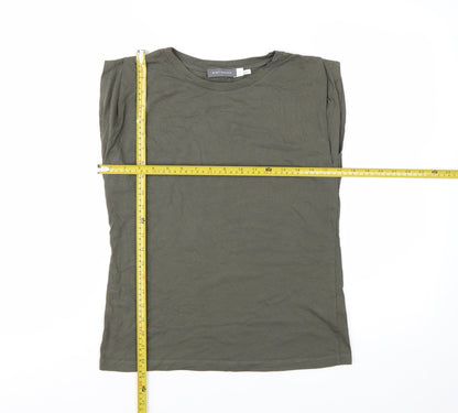 Mint Velvet Women's Green Sleeveless Cotton T-Shirt Size S