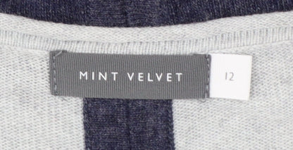 Mint Velvet Women's Grey Stripe Pullover Jumper Size 12