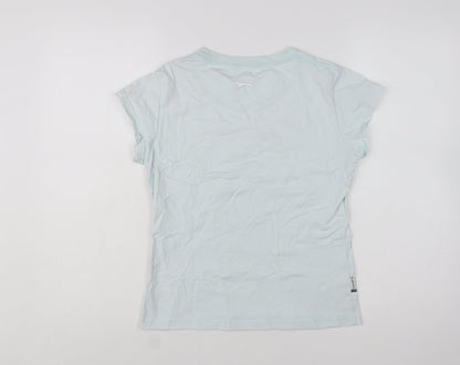 Slazenger Womens Blue Cotton Short Sleeve Basic T-Shirt Size 12