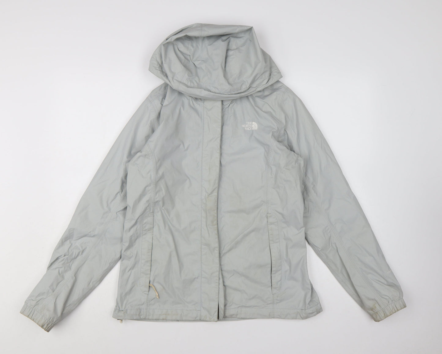 The North Face Women Grey Hooded Rain Coat Jacket M