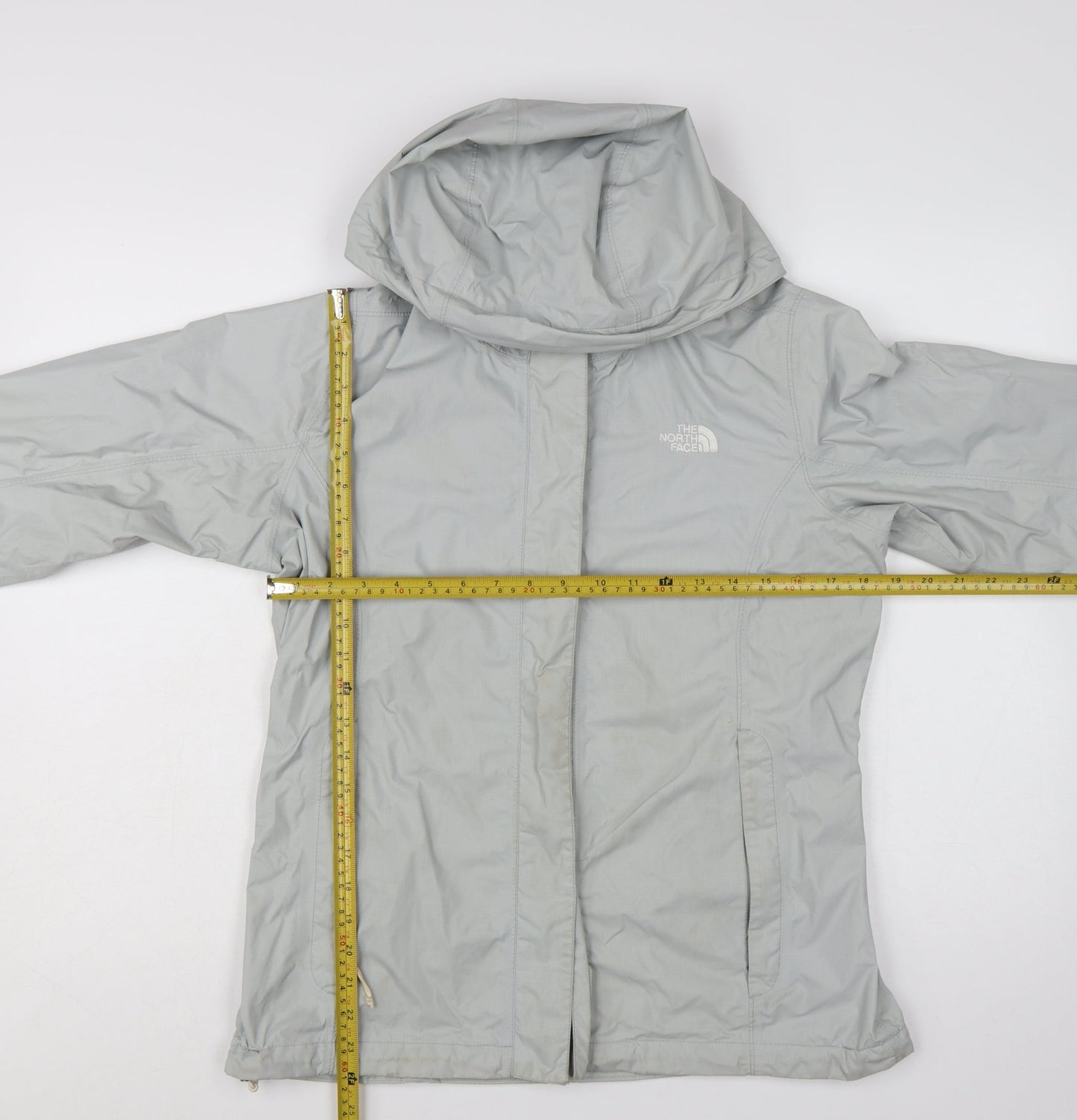 The North Face Women Grey Hooded Rain Coat Jacket M