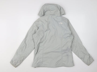 The North Face Women Grey Hooded Rain Coat Jacket M