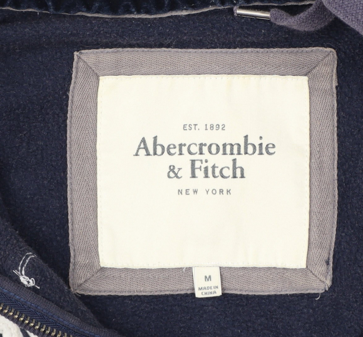 Abercrombie & Fitch Womens Navy Blue Full Zip Hoodie M