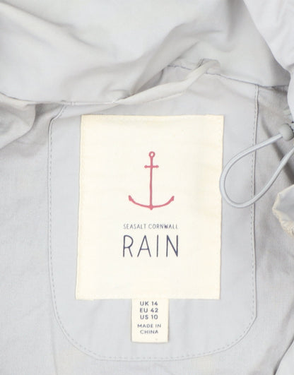 Seasalt Cornwall Women’s Grey Waterproof Hooded Rain Coat UK 14