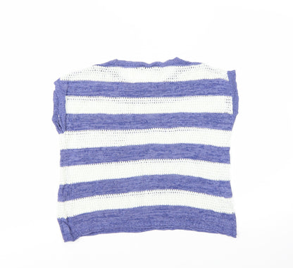 Next Women’s Blue White Striped Knit Pullover Jumper Size 10