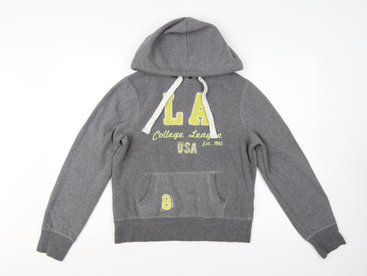 Authentic Apparel Women's Grey Hoodie Size 14 LA College Print