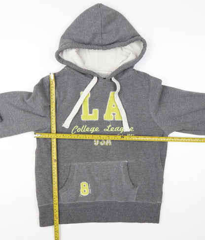 Authentic Apparel Women's Grey Hoodie Size 14 LA College Print