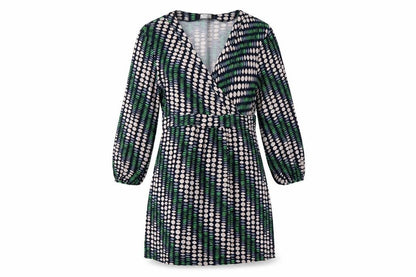 Principles Petite Women's Multicoloured Geometric Wrap Blouse Size 10