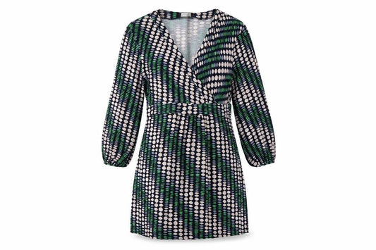 Principles Petite Women's Multicoloured Geometric Wrap Blouse Size 10