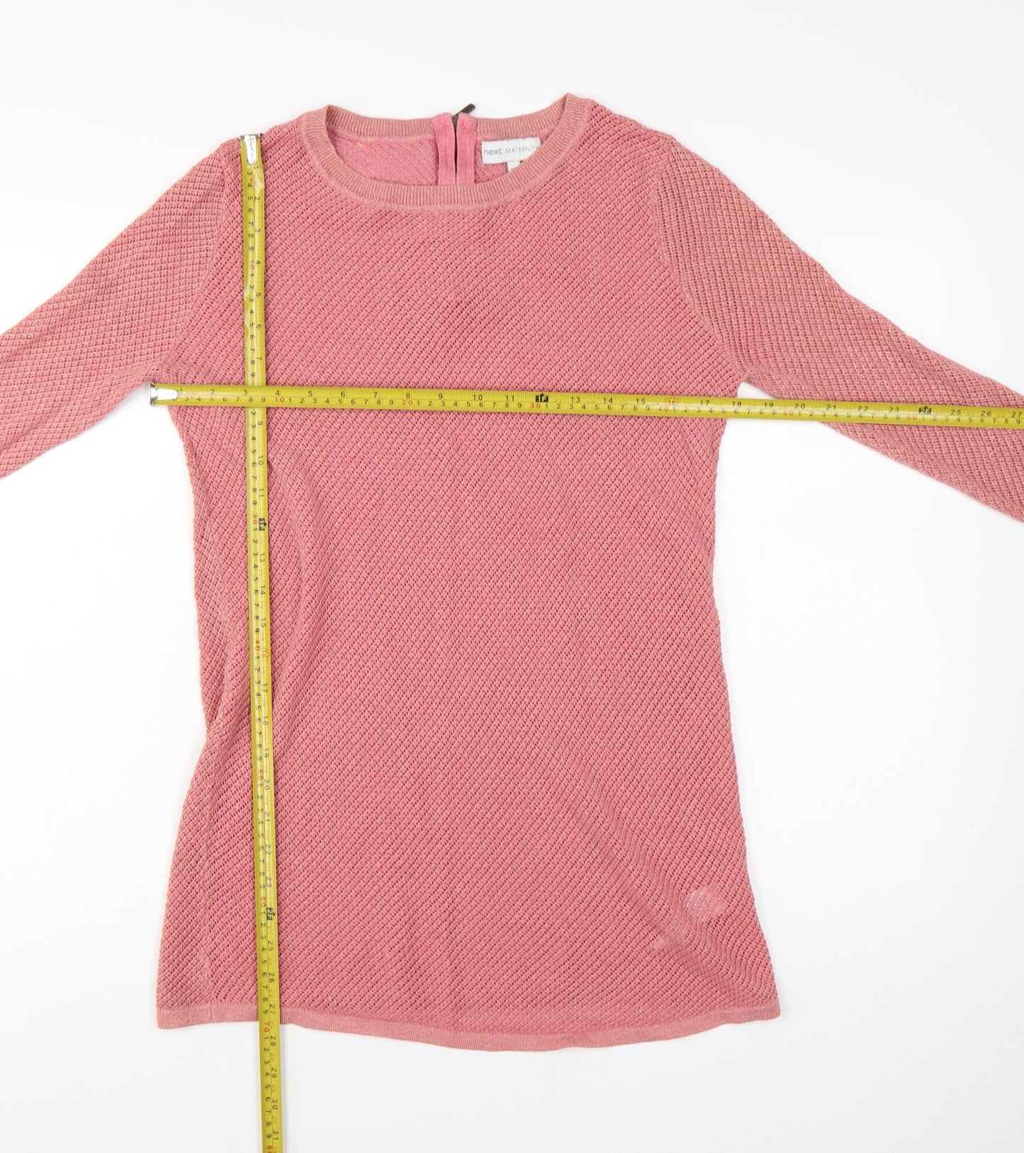 Next Maternity Pink Knit Crew Neck Long Sleeve Pullover Jumper Size 10