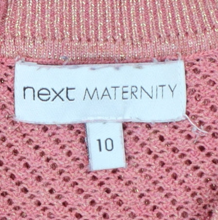 Next Maternity Pink Knit Crew Neck Long Sleeve Pullover Jumper Size 10
