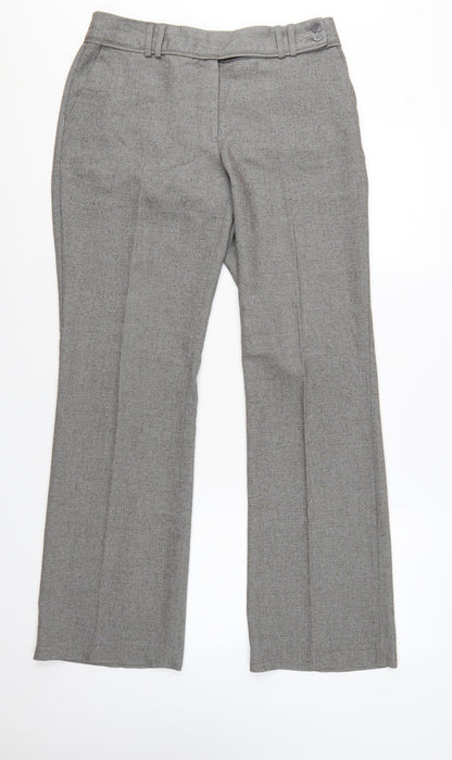 Next Women's Grey Size 10 Regular Straight Leg Work Trousers