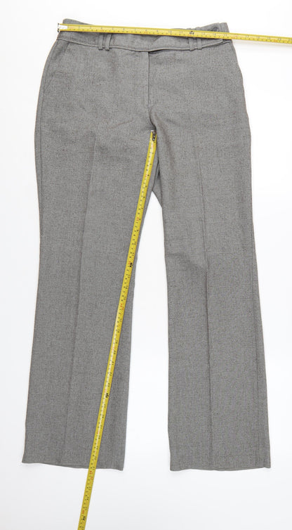 Next Women's Grey Size 10 Regular Straight Leg Work Trousers