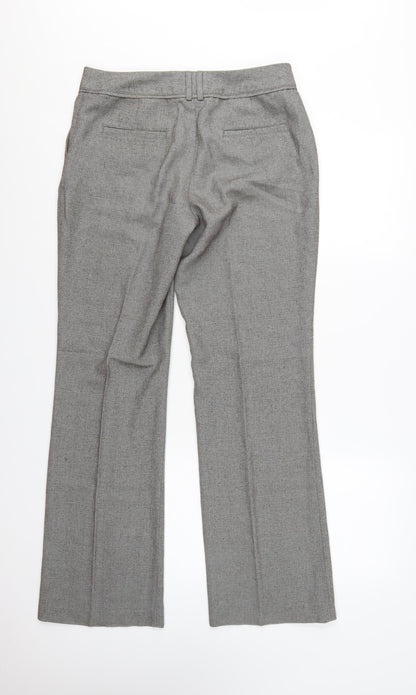 Next Women's Grey Size 10 Regular Straight Leg Work Trousers