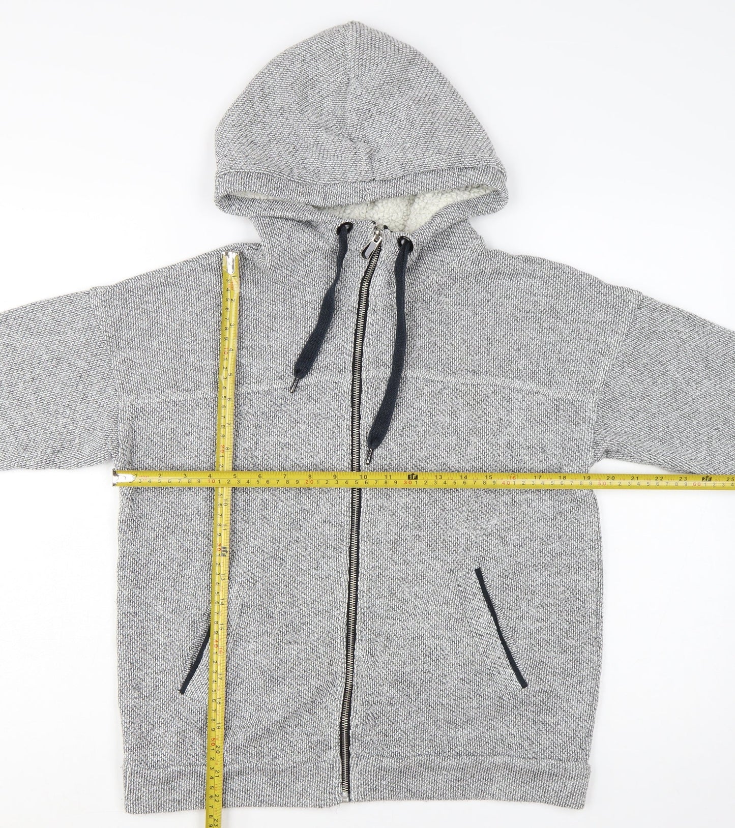 Next Women's Grey Full Zip Hooded Sweatshirt Size 10 Cotton Blend