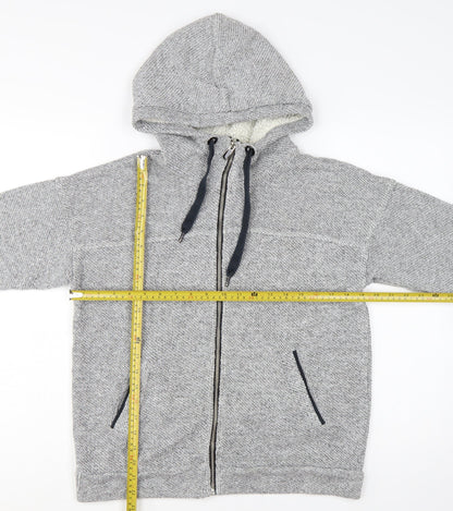 Next Women's Grey Full Zip Hooded Sweatshirt Size 10 Cotton Blend