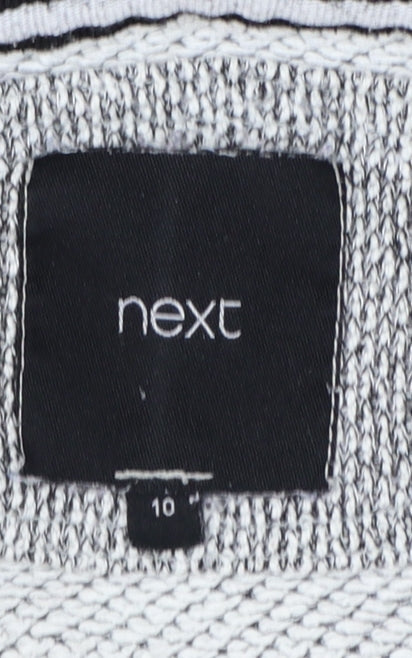 Next Women's Grey Full Zip Hooded Sweatshirt Size 10 Cotton Blend