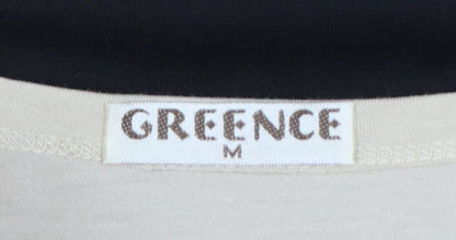 GReeNCE Women Beige Black Colourblock Sleeveless Sheath Dress M