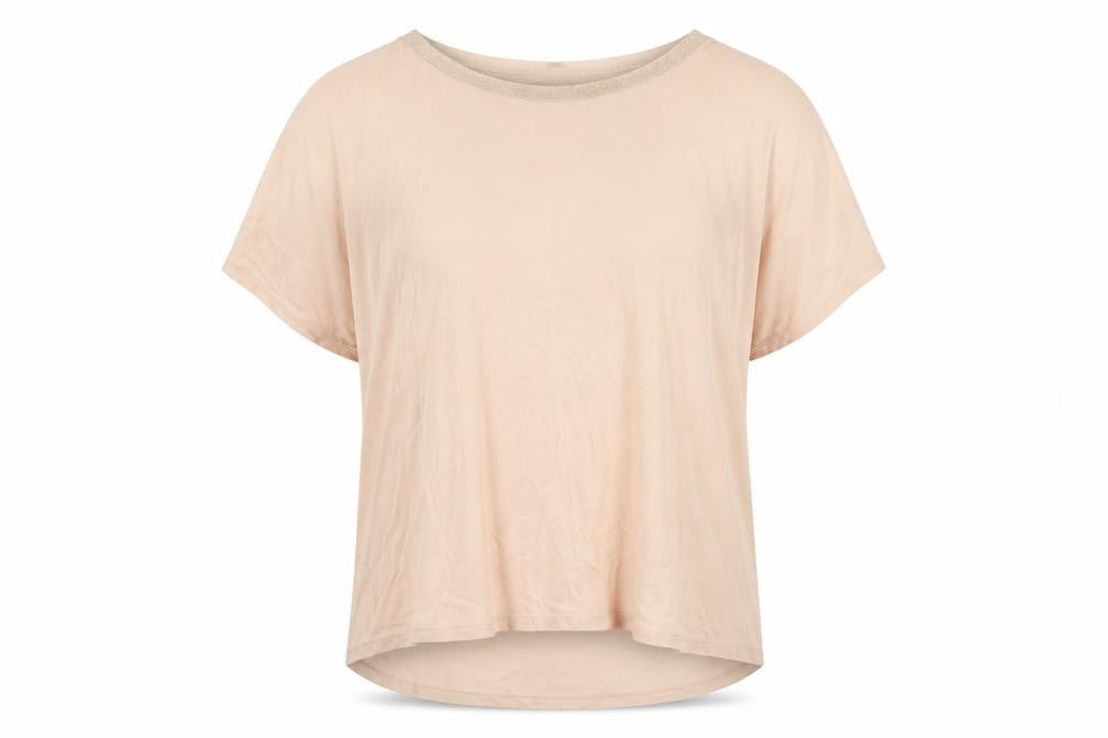 Next Women’s Beige Glitter Crew Neck Short Sleeve T-Shirt Size 10
