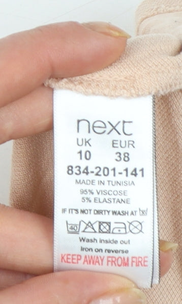 Next Women’s Beige Glitter Crew Neck Short Sleeve T-Shirt Size 10