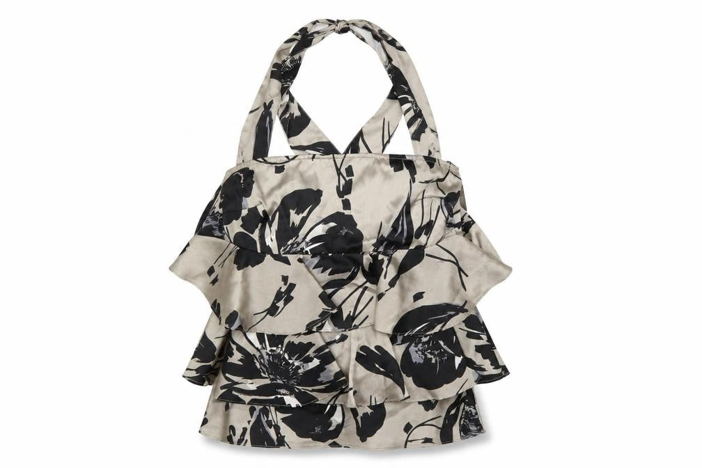 Next Women’s Beige Floral Ruffle Halter Camisole Top Size 8