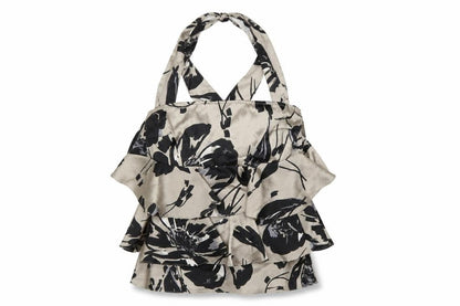 Next Women’s Beige Floral Ruffle Halter Camisole Top Size 8