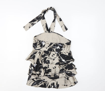 Next Women’s Beige Floral Ruffle Halter Camisole Top Size 8