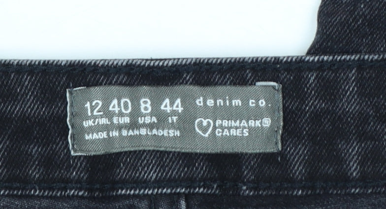 Primark Women’s Black Skinny Jeans Size 12 Mid Rise Denim